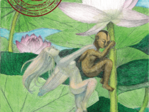 ぐるぐるめー「蜻蛉の羽化」(Emergence of a dragonfly)