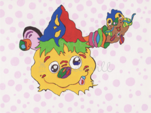 成田真梨菜　『ハッピー君と水玉』 （Happy-Kun and Polka Dots）